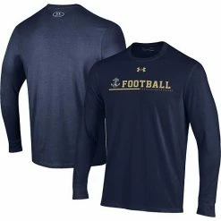 Men's Under Armour Navy Navy Midshipmen 2022 Sideline Football Long Sleeve T-Shirt