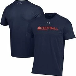 Men's Under Armour Navy Auburn Tigers 2022 Sideline Football Performance Cotton T-Shirt