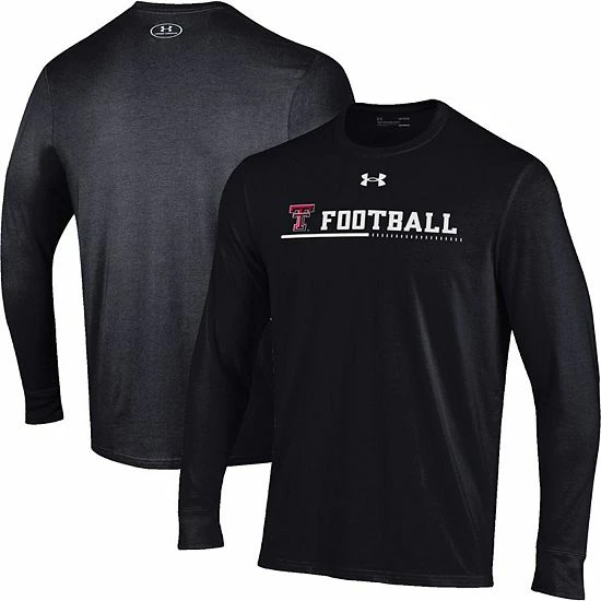 Men's Under Armour Black Texas Tech Red Raiders 2022 Sideline Football Long Sleeve T-Shirt 2 Men's Under Armour Black Texas Tech Red Raiders 2022 Sideline Football Long Sleeve T-Shirt - Image 2