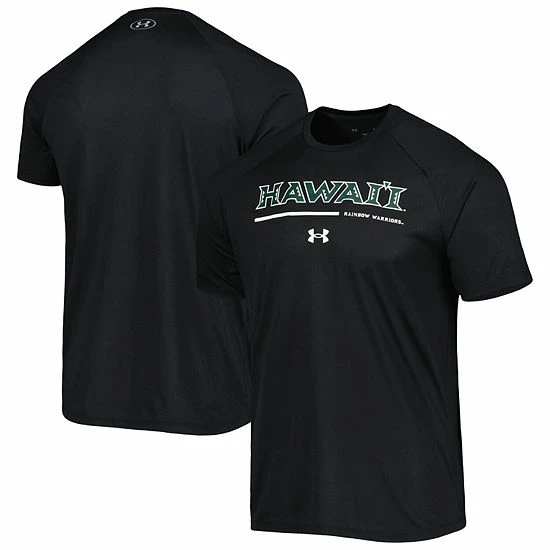 Men's Under Armour Black Hawaii Warriors Tech Performance Raglan T-Shirt 2 Men's Under Armour Black Hawaii Warriors Tech Performance Raglan T-Shirt - Image 2