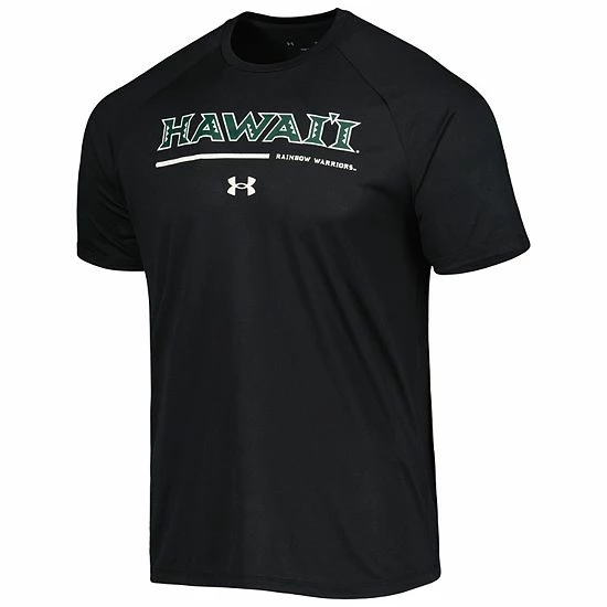Men's Under Armour Black Hawaii Warriors Tech Performance Raglan T-Shirt 3 Men's Under Armour Black Hawaii Warriors Tech Performance Raglan T-Shirt - Image 3