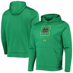 Men's Under Armour Green Notre Dame Fighting Irish Football Fleece Pullover Hoodie
