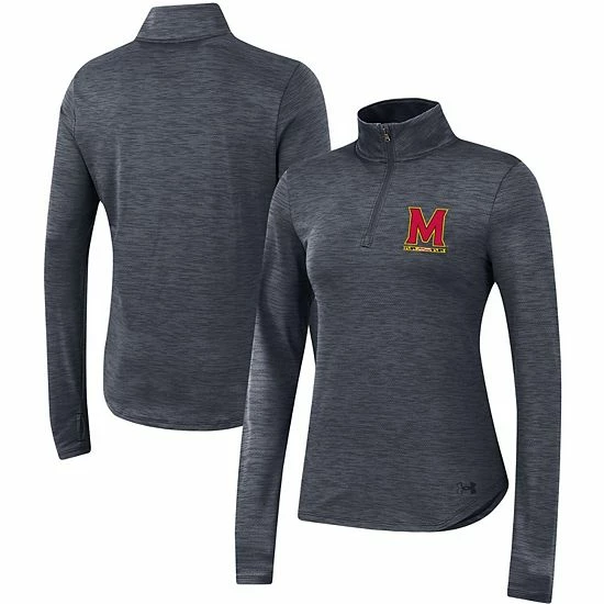 Women's Under Armour Black Maryland Terrapins Vent Space-Dye Performance Quarter-Zip Jacket 2 Women's Under Armour Black Maryland Terrapins Vent Space-Dye Performance Quarter-Zip Jacket - Image 2