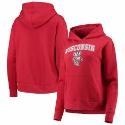 Women's Under Armour Red Wisconsin Badgers All Day Team Fleece Pullover Hoodie