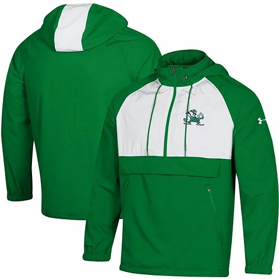 Men's Under Armour Green Notre Dame Fighting Irish Gameday Anorak Performance Half-Zip Jacket 2 Men's Under Armour Green Notre Dame Fighting Irish Gameday Anorak Performance Half-Zip Jacket - Image 2