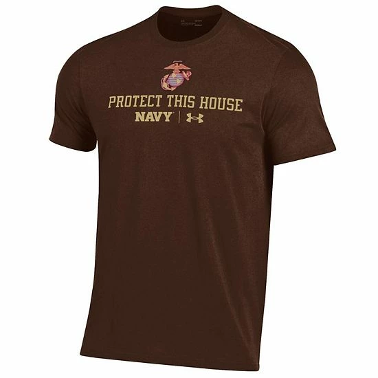 Men's Under Armour Brown Navy Midshipmen Flag Rivalry USMC Performance T-Shirt 3 Men's Under Armour Brown Navy Midshipmen Flag Rivalry USMC Performance T-Shirt - Image 3
