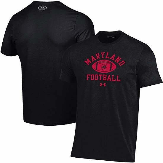 Men's Under Armour Black Maryland Terrapins Football Practice T-Shirt 2 Men's Under Armour Black Maryland Terrapins Football Practice T-Shirt - Image 2