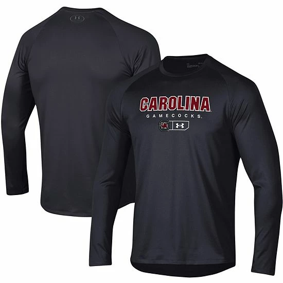 Men's Under Armour Black South Carolina Gamecocks Lockup Tech Raglan Long Sleeve T-Shirt 2 Men's Under Armour Black South Carolina Gamecocks Lockup Tech Raglan Long Sleeve T-Shirt - Image 2