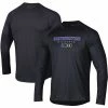 Men's Under Armour Black Northwestern Wildcats Lockup Tech Raglan Long Sleeve T-Shirt