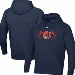 Men's Under Armour Navy Auburn Tigers Football Icon 2.0 All Day Fleece Raglan Pullover Hoodie