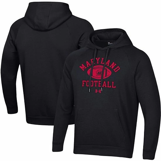 Men's Under Armour Black Maryland Terrapins Football Practice Raglan Pullover Hoodie 2 Men's Under Armour Black Maryland Terrapins Football Practice Raglan Pullover Hoodie - Image 2