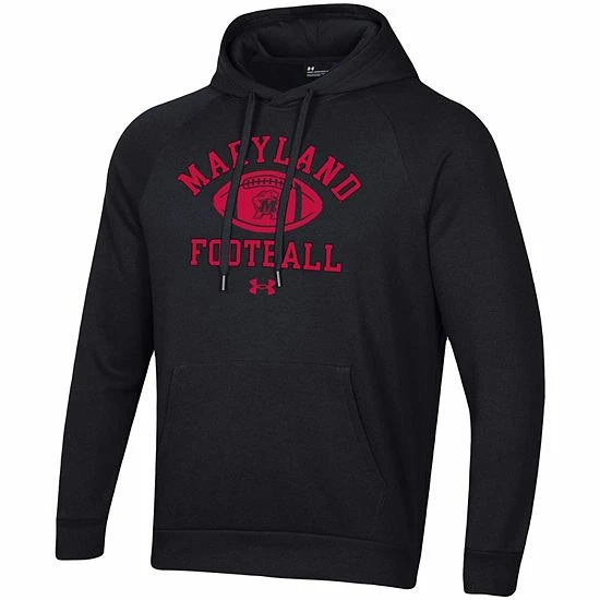 Men's Under Armour Black Maryland Terrapins Football Practice Raglan Pullover Hoodie 3 Men's Under Armour Black Maryland Terrapins Football Practice Raglan Pullover Hoodie - Image 3
