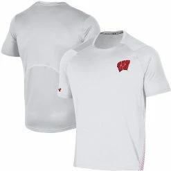 Men's Under Armour White Wisconsin Badgers 2021 Sideline Training Performance T-Shirt