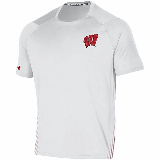 Men's Under Armour White Wisconsin Badgers 2021 Sideline Training Performance T-Shirt 3 Men's Under Armour White Wisconsin Badgers 2021 Sideline Training Performance T-Shirt - Image 3