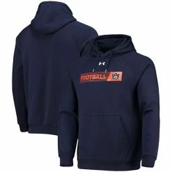 Men's Under Armour Navy Auburn Tigers 2021 Sideline Football All-Day Raglan Pullover Hoodie