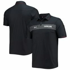 Men's Under Armour Black South Carolina Gamecocks Sideline Chest Stripe Performance Polo