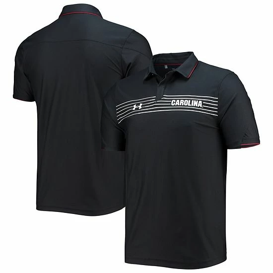 Men's Under Armour Black South Carolina Gamecocks Sideline Chest Stripe Performance Polo 1 Men's Under Armour Black South Carolina Gamecocks Sideline Chest Stripe Performance Polo