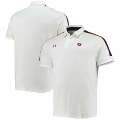 Men's Under Armour White Auburn Tigers Sideline Recruit Performance Polo