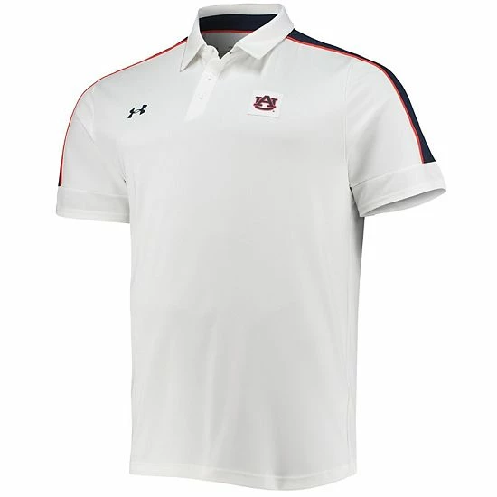 Men's Under Armour White Auburn Tigers Sideline Recruit Performance Polo 3 Men's Under Armour White Auburn Tigers Sideline Recruit Performance Polo - Image 3