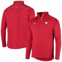 Men's Under Armour Red Wisconsin Badgers 2021 Sideline Command Quarter-Zip Jacket