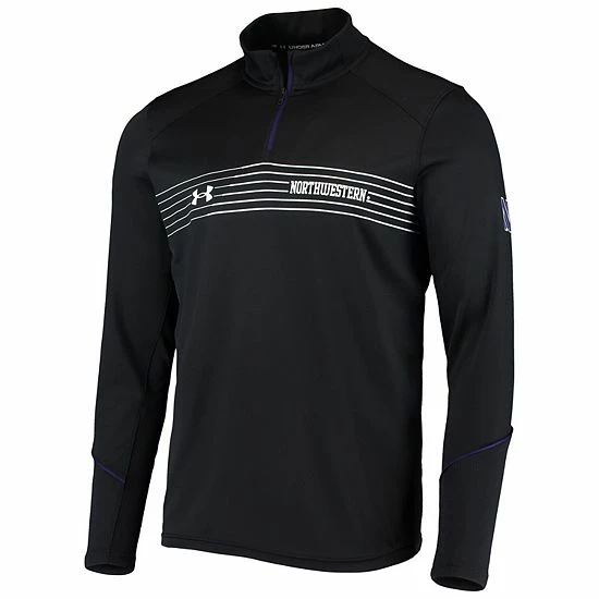 Men's Under Armour Black Northwestern Wildcats Sideline Performance Lightweight Quarter-Zip Jacket 2 Men's Under Armour Black Northwestern Wildcats Sideline Performance Lightweight Quarter-Zip Jacket - Image 2