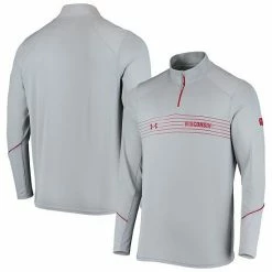 Men's Under Armour Gray Wisconsin Badgers Sideline Performance Lightweight Quarter-Zip Jacket