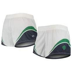 Women's Under Armour White/Navy Notre Dame Fighting Irish Mesh Shorts