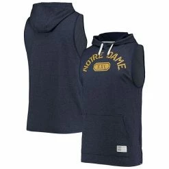 Men's Under Armour Navy Notre Dame Fighting Irish Sleeveless Pullover Hoodie