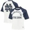 Women's Under Armour White/Heathered Navy Notre Dame Fighting Irish Fade Raglan T-Shirt