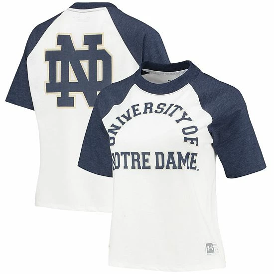 Women's Under Armour White/Heathered Navy Notre Dame Fighting Irish Fade Raglan T-Shirt 1 Women's Under Armour White/Heathered Navy Notre Dame Fighting Irish Fade Raglan T-Shirt