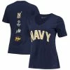 Women's Under Armour Navy Navy Midshipmen Spine Print V-Neck T-Shirt