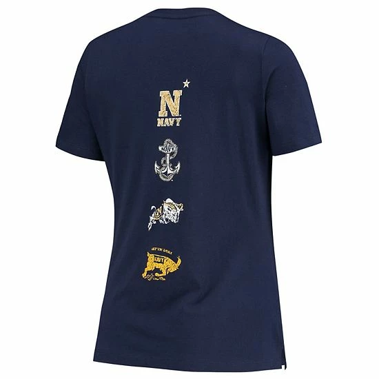 Women's Under Armour Navy Navy Midshipmen Spine Print V-Neck T-Shirt 4 Women's Under Armour Navy Navy Midshipmen Spine Print V-Neck T-Shirt - Image 4
