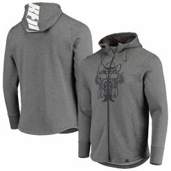 Men's Under Armour Heathered Charcoal Texas Tech Red Raiders Basketball Hype Logo Full-Zip Hoodie