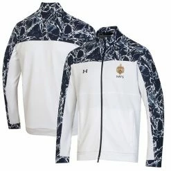 Men's Under Armour White/Navy Navy Midshipmen 175 Years Full-Zip Fleece Jacket