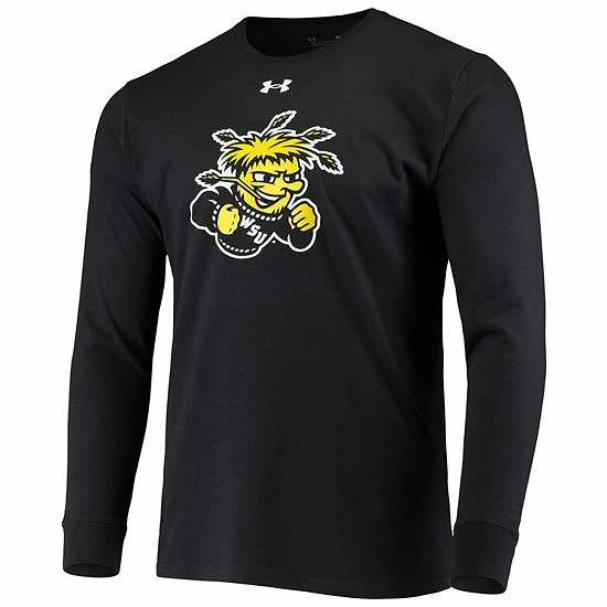 Men's Under Armour Black Wichita State Shockers School Logo Long Sleeve T-Shirt 3 Men's Under Armour Black Wichita State Shockers School Logo Long Sleeve T-Shirt - Image 3