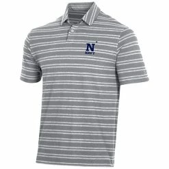 Men's Under Armour Gray Navy Midshipmen Charged Cotton Stripe Tri-Blend Polo -Under Armour SHOP unnamed file 14508