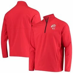 Men's Under Armour Red Utah Utes Coaches Squad Quarter-Zip Jacket