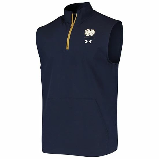 Men's Under Armour Navy Notre Dame Fighting Irish Sideline Squad Coaches Quarter-Zip Vest 3 Men's Under Armour Navy Notre Dame Fighting Irish Sideline Squad Coaches Quarter-Zip Vest - Image 3