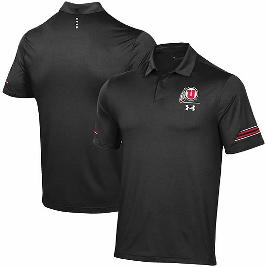 Men's Under Armour Black Utah Utes Elevated Coaches Performance Polo 2 Men's Under Armour Black Utah Utes Elevated Coaches Performance Polo - Image 2