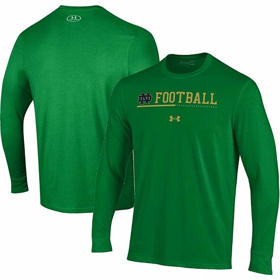 Men's Under Armour Green Notre Dame Fighting Irish 2022 Sideline Football Long Sleeve T-Shirt 1 Men's Under Armour Green Notre Dame Fighting Irish 2022 Sideline Football Long Sleeve T-Shirt
