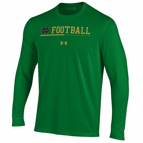 Men's Under Armour Green Notre Dame Fighting Irish 2022 Sideline Football Long Sleeve T-Shirt 3 Men's Under Armour Green Notre Dame Fighting Irish 2022 Sideline Football Long Sleeve T-Shirt - Image 3