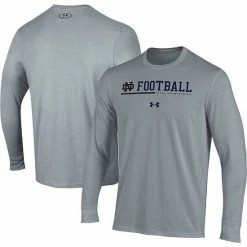 Men's Under Armour Gray Notre Dame Fighting Irish 2022 Sideline Football Long Sleeve T-Shirt
