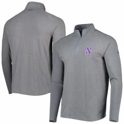Men's Under Armour Heathered Gray Northwestern Wildcats All Day Tri-Blend Quarter-Zip Jacket
