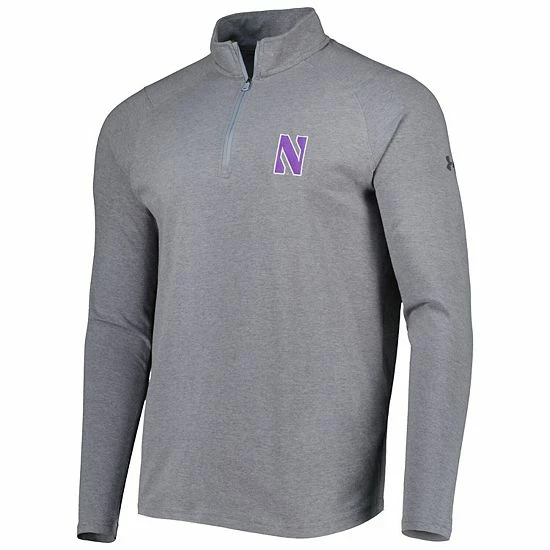 Men's Under Armour Heathered Gray Northwestern Wildcats All Day Tri-Blend Quarter-Zip Jacket 3 Men's Under Armour Heathered Gray Northwestern Wildcats All Day Tri-Blend Quarter-Zip Jacket - Image 3
