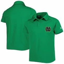 Youth Under Armour Green Notre Dame Fighting Irish Tech Mesh Performance Polo