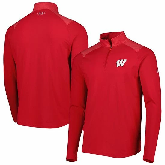 Men's Under Armour Red Wisconsin Badgers All Day Tri-Blend Quarter-Zip Jacket 2 Men's Under Armour Red Wisconsin Badgers All Day Tri-Blend Quarter-Zip Jacket - Image 2