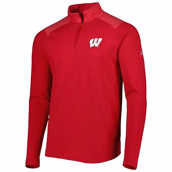 Men's Under Armour Red Wisconsin Badgers All Day Tri-Blend Quarter-Zip Jacket 3 Men's Under Armour Red Wisconsin Badgers All Day Tri-Blend Quarter-Zip Jacket - Image 3