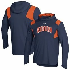 Men's Under Armour Navy Auburn Tigers Basketball On Court Warm Up Hoodie Shooting T-Shirt