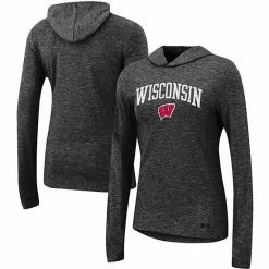 Women's Under Armour Black Wisconsin Badgers Breezy Pullover Hoodie