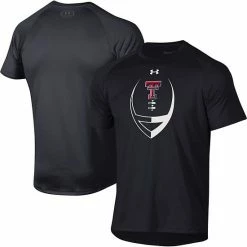 Men's Under Armour Black Texas Tech Red Raiders Football Icon Raglan Performance T-Shirt